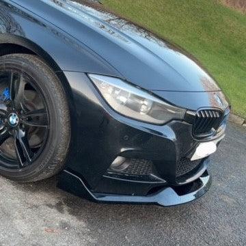 BMW F30 F31 3 Series M Sport MAD Style Gloss Black Front Splitter 12-19 by Carbon Factory-Carbon Factory