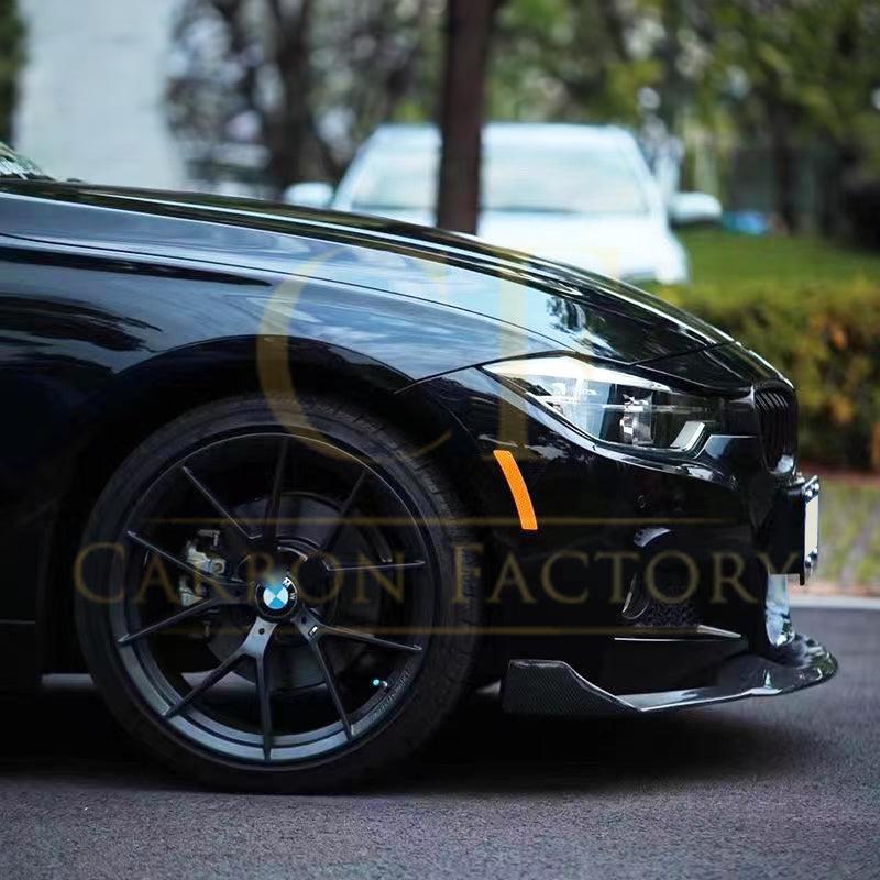 BMW F30 F31 3 Series M Sport MAD Style Gloss Black Front Splitter 12-19 by Carbon Factory-Carbon Factory