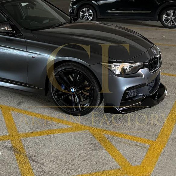 BMW F30 F31 3 Series M Sport MAD Style Gloss Black Front Splitter 12-19 by Carbon Factory-Carbon Factory