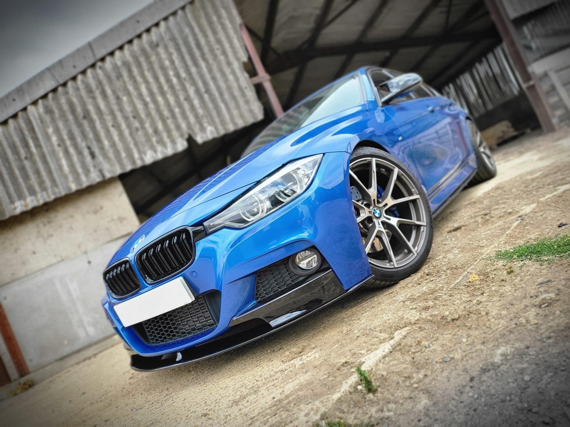 BMW F30 F31 3 Series M Sport MP Style Gloss Black Front Splitter 12-19 - Bottom piece by Carbon Factory-Carbon Factory