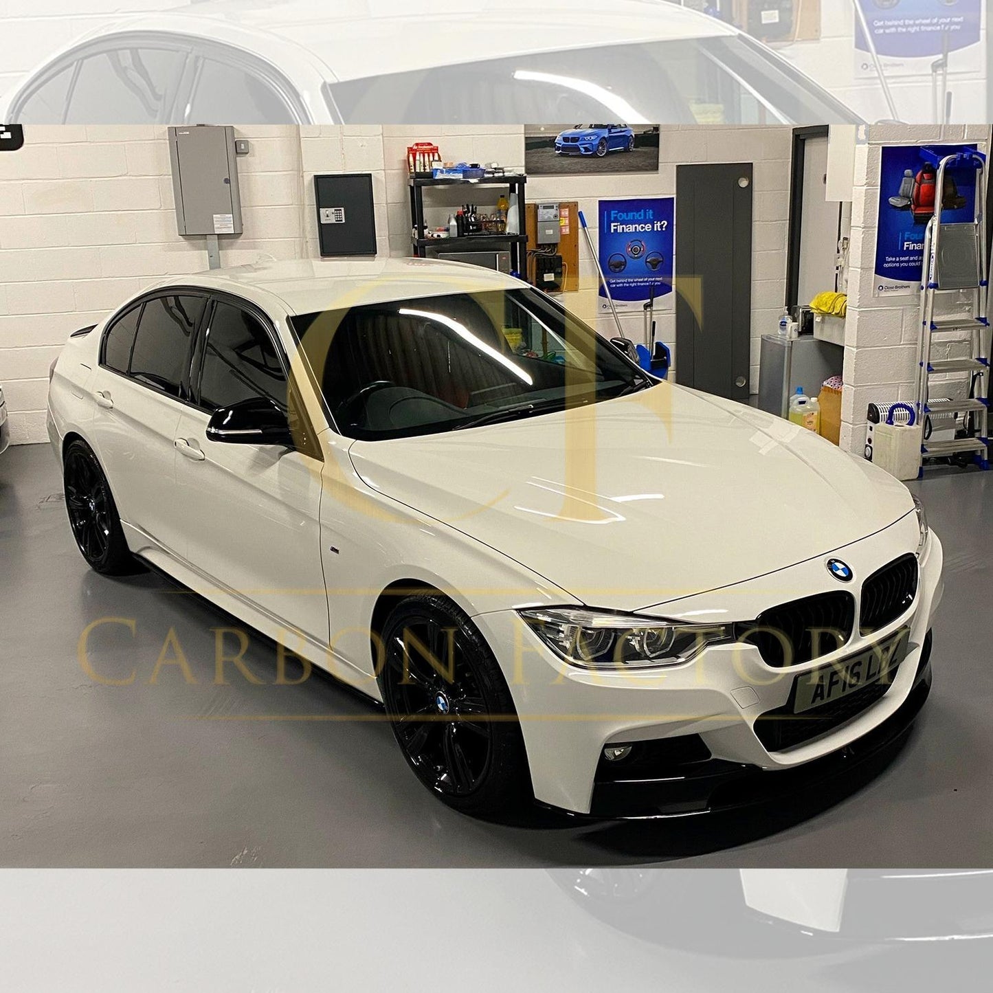 BMW F30 F31 3 Series M Sport MP Style Gloss Black Front Splitter 12-19 - Bottom piece by Carbon Factory-Carbon Factory