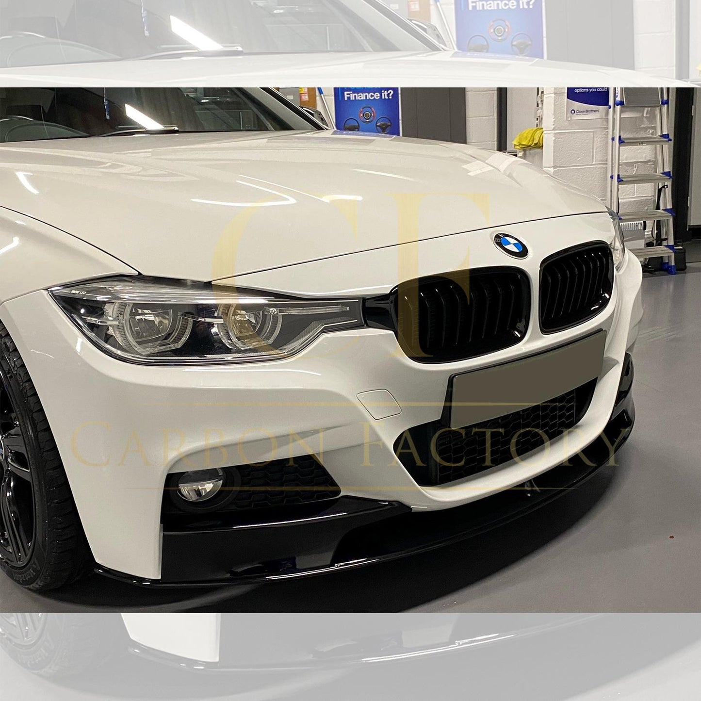 BMW F30 F31 3 Series M Sport MP Style Gloss Black Front Splitter 12-19 by Carbon Factory-Carbon Factory