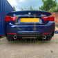 BMW F32 F33 F36 4 Series Gloss Black Rear Diffuser Dual Exhaust 14-20 by Carbon Factory-Carbon Factory