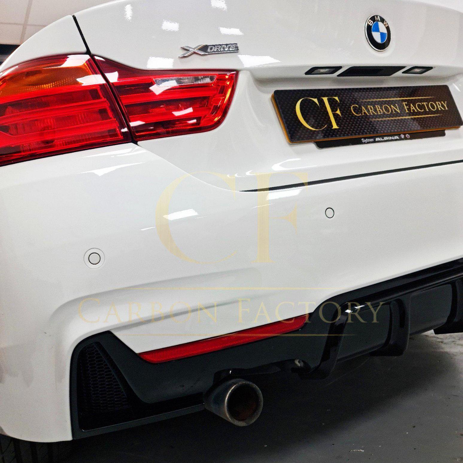 BMW F32 F33 F36 4 Series Gloss Black Rear Diffuser Twin Exhaust 14-20-Carbon Factory