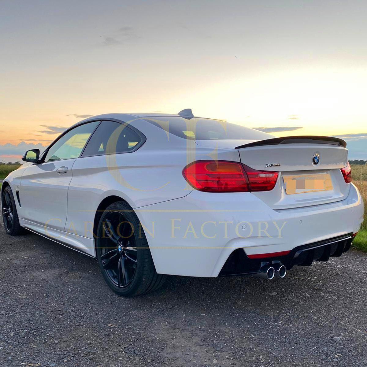 BMW F32 F33 F36 4 Series Gloss Black Rear Diffuser Twin Exhaust 14-20-Carbon Factory