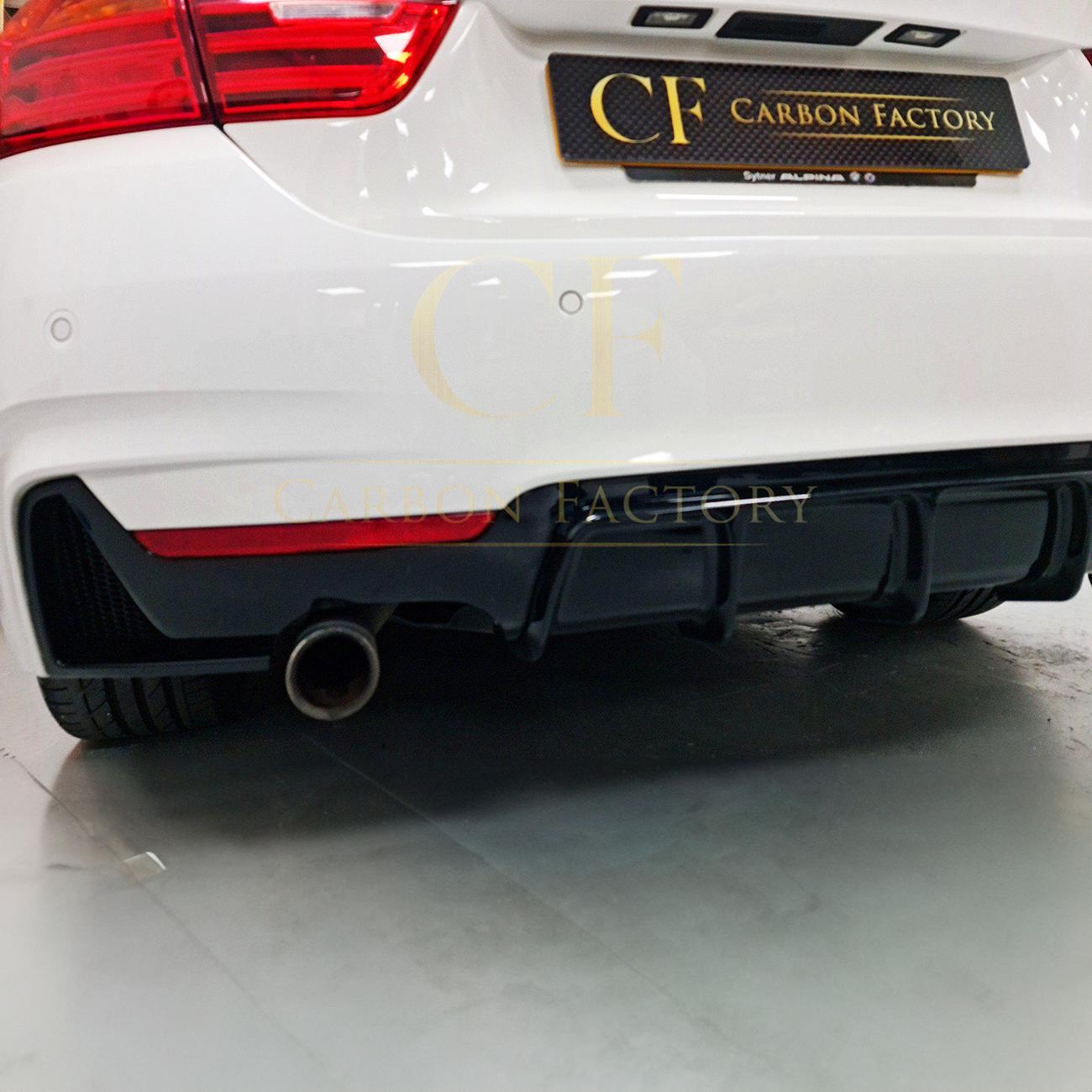 BMW F32 F33 F36 4 Series Gloss Black Rear Diffuser Twin Exhaust 14-20-Carbon Factory