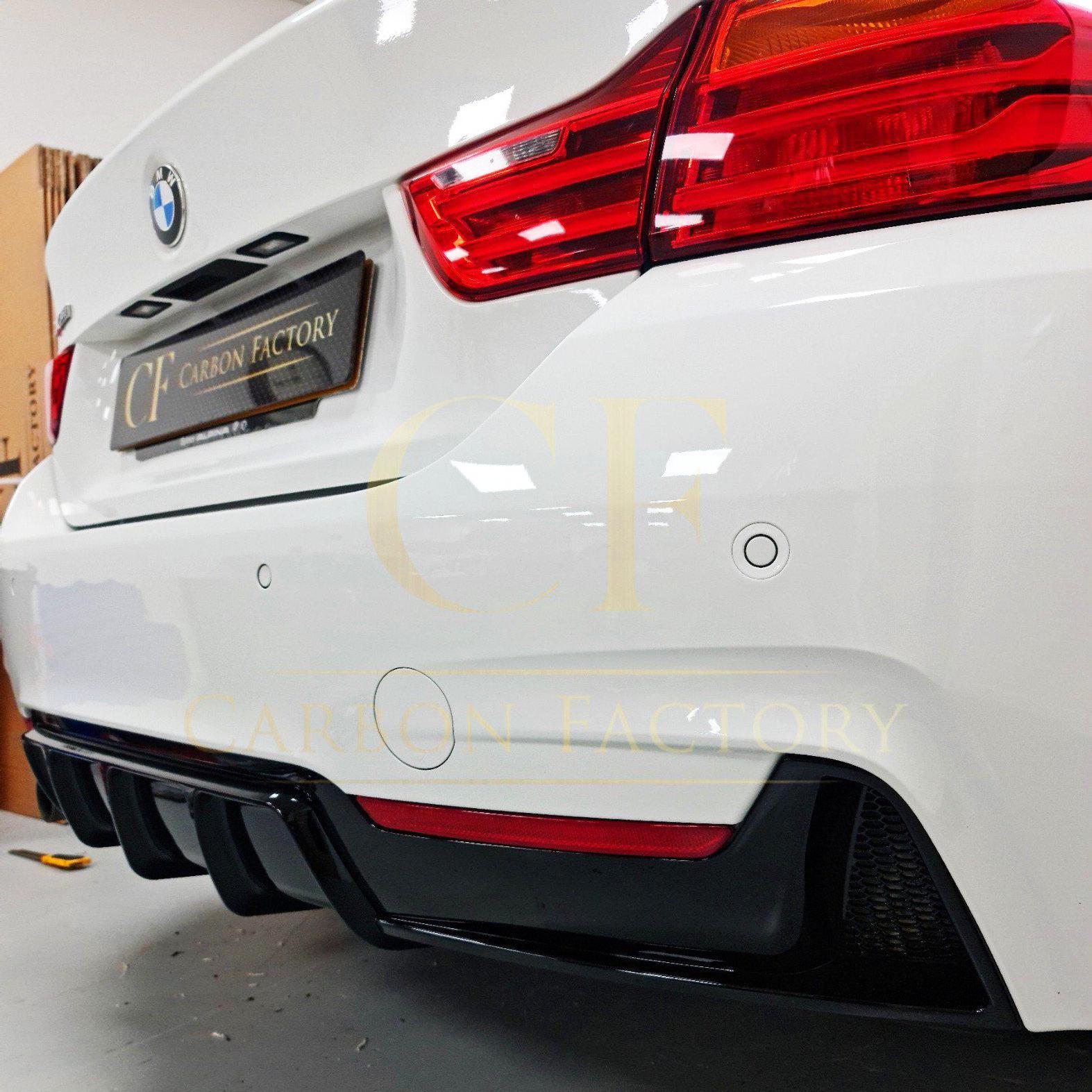 BMW F32 F33 F36 4 Series Gloss Black Rear Diffuser Twin Exhaust 14-20 by Carbon Factory-Carbon Factory