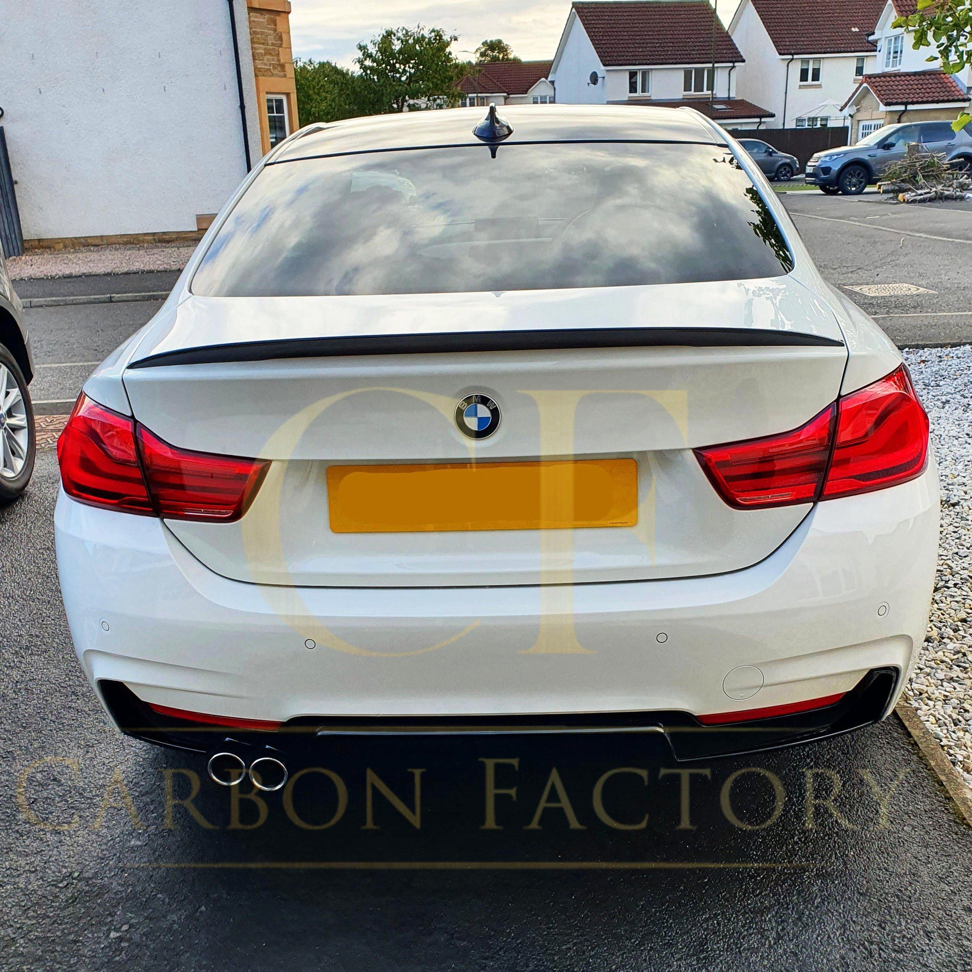 BMW F32 F33 F36 4 Series Gloss Black Rear Diffuser Twin Exhaust 14-20 by Carbon Factory-Carbon Factory