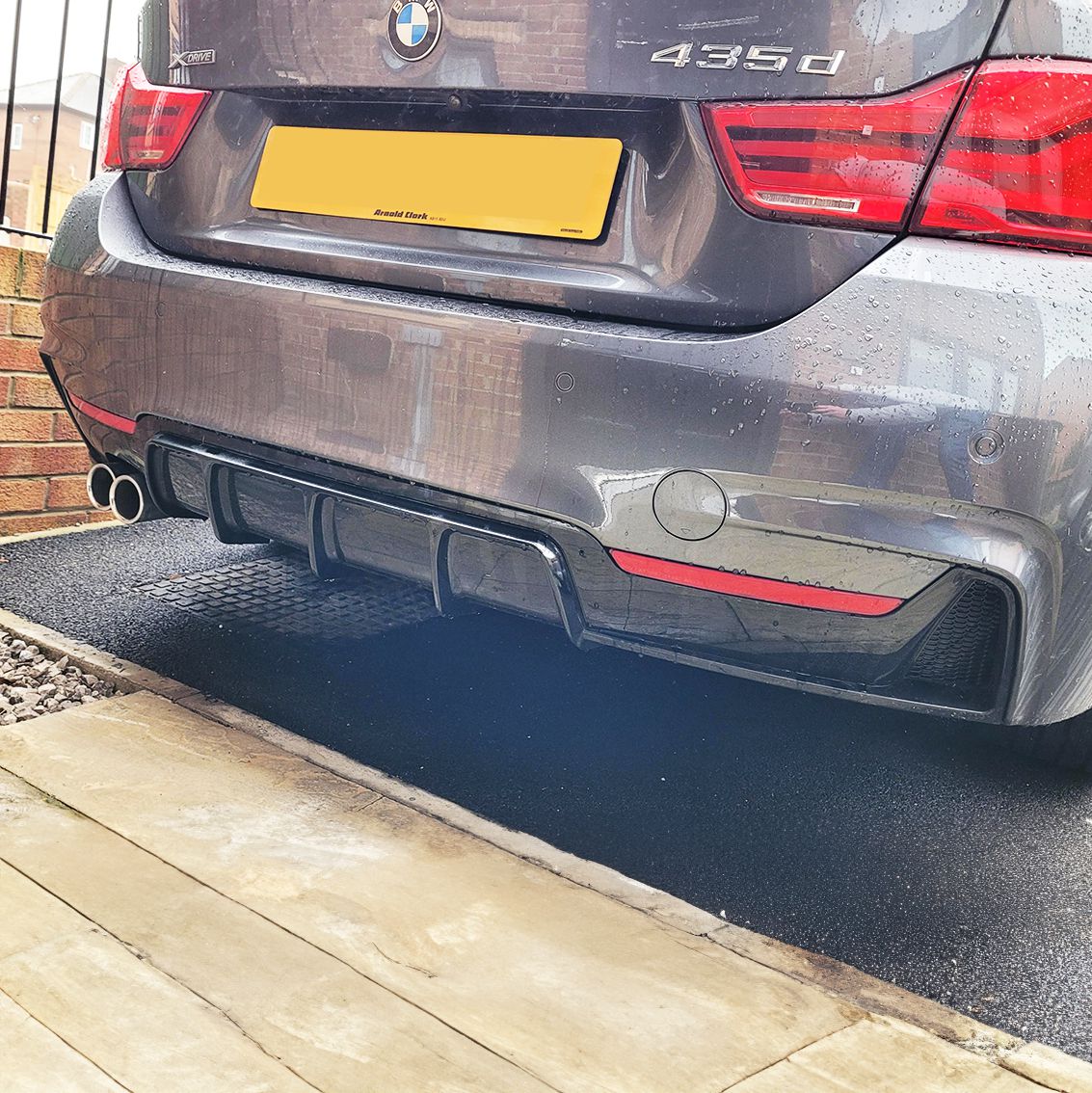 BMW F32 F33 F36 4 Series Gloss Black Rear Diffuser Twin Exhaust 14-20 by Carbon Factory-Carbon Factory