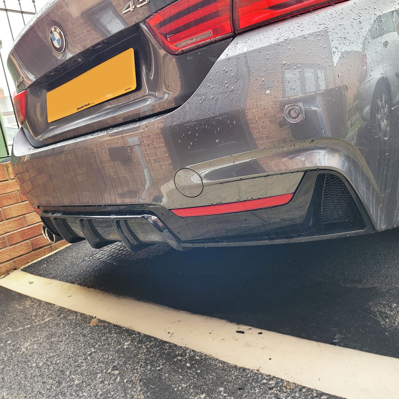 BMW F32 F33 F36 4 Series Gloss Black Rear Diffuser Twin Exhaust 14-20 by Carbon Factory-Carbon Factory