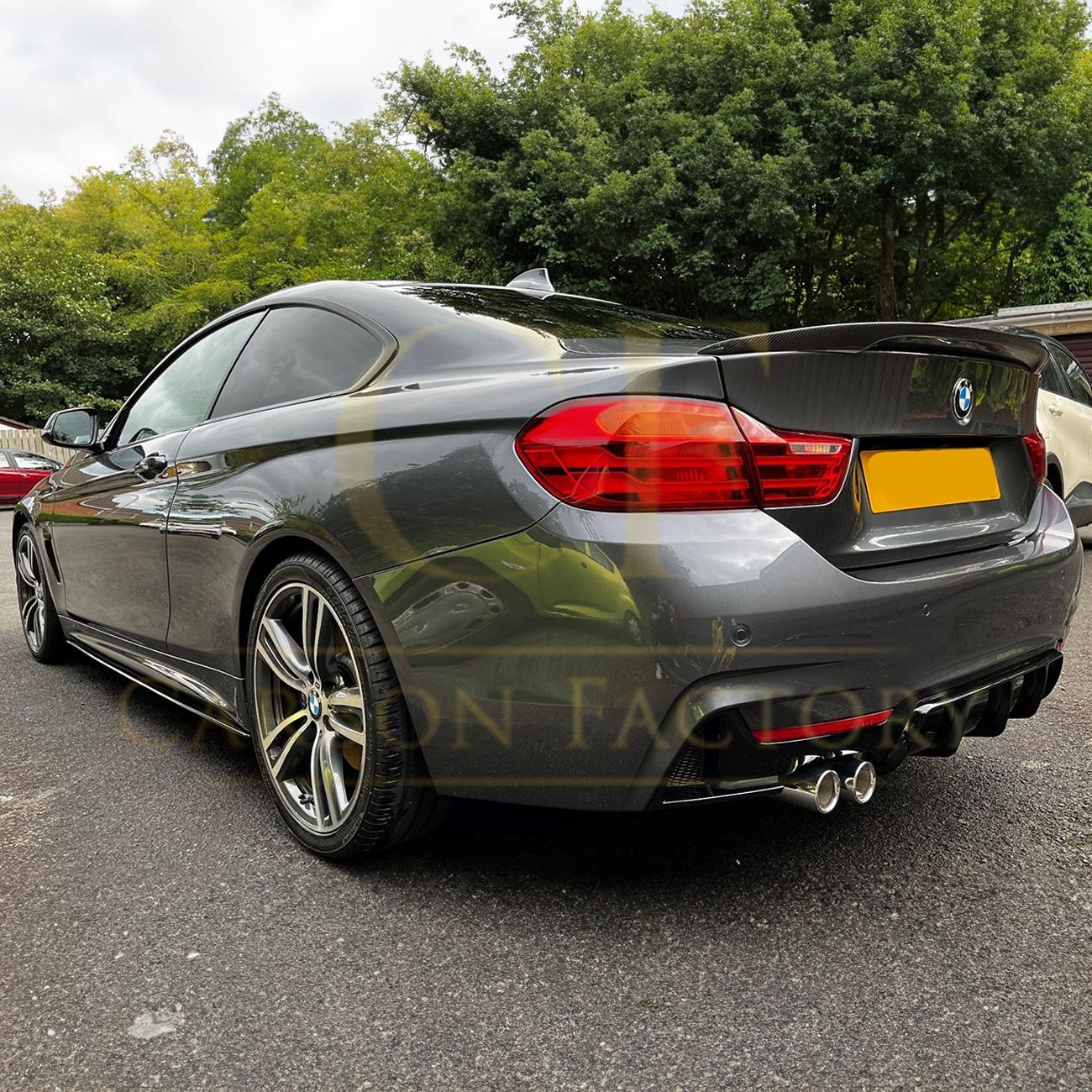 BMW F32 F33 F36 4 Series Gloss Black Rear Diffuser Twin Exhaust 14-20 by Carbon Factory-Carbon Factory