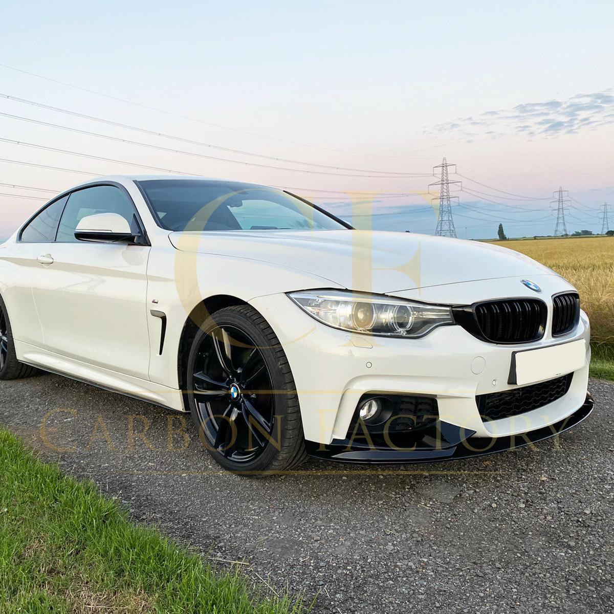 BMW F32 F33 F36 4 Series M Performance Style Gloss Black Front Splitter 14-20-Carbon Factory