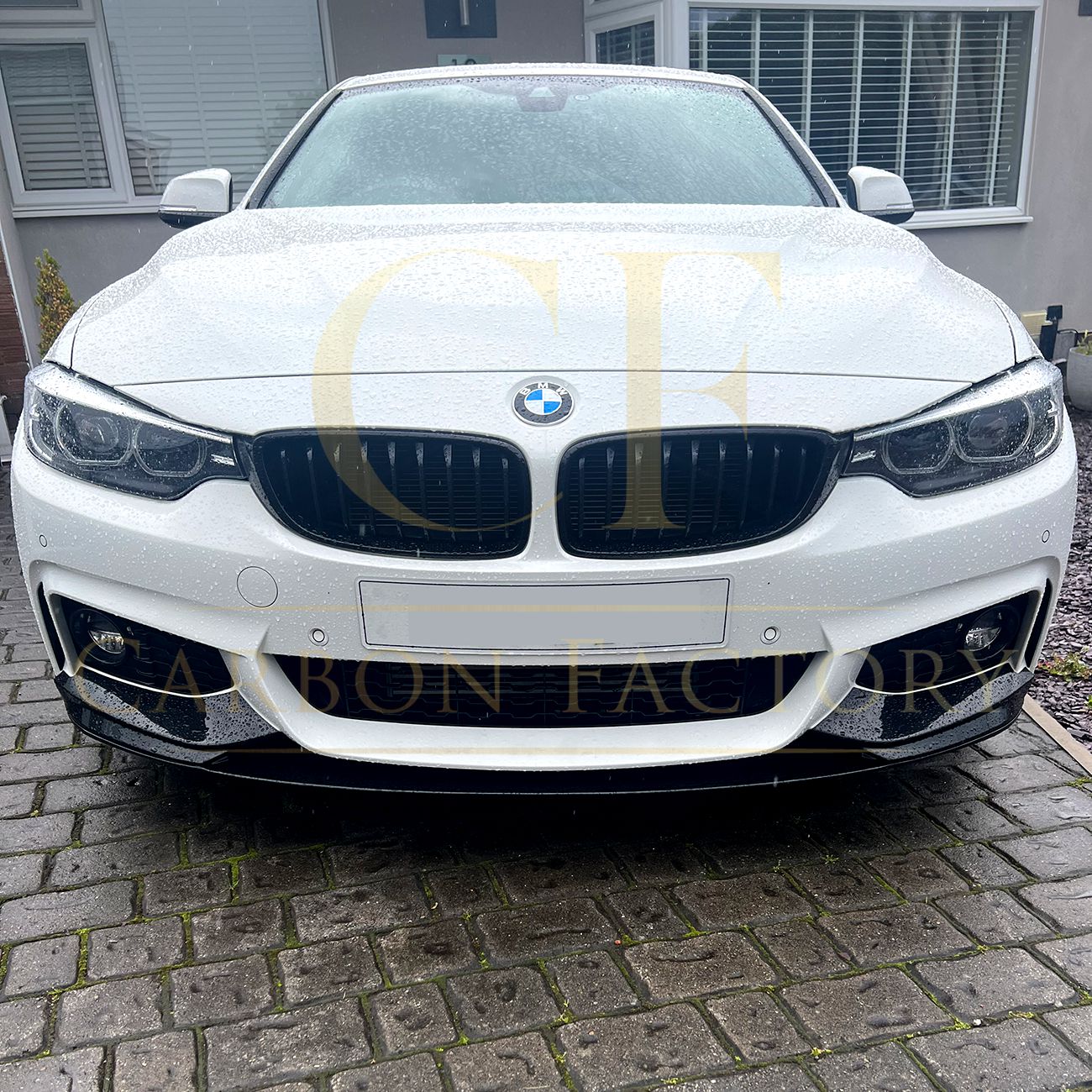 BMW F32 F33 F36 4 Series M Performance Style Gloss Black Front Splitter 14-20-Carbon Factory