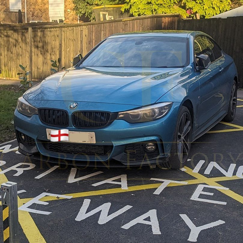 BMW F32 F33 F36 4 Series M Performance Style Gloss Black Front Splitter 14-20 - Bottom piece-Carbon Factory