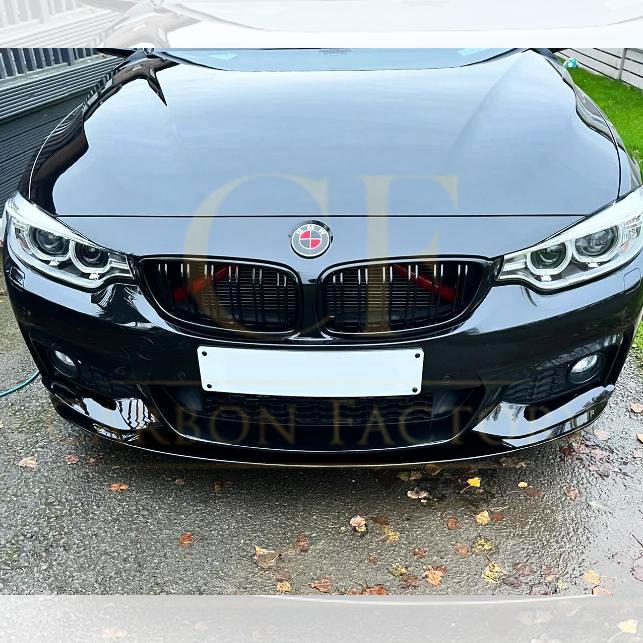 BMW F32 F33 F36 4 Series M Performance Style Gloss Black Front Splitter 14-20 - Bottom piece-Carbon Factory