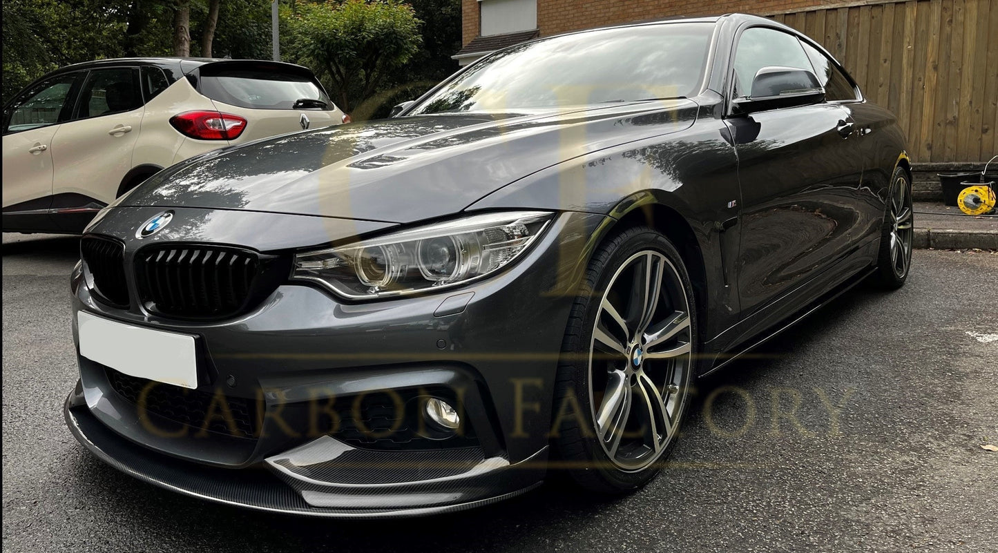 BMW F32 F33 F36 4 Series MP Style Pre-Preg Carbon Fibre Front Splitter Covers 14-20-Carbon Factory