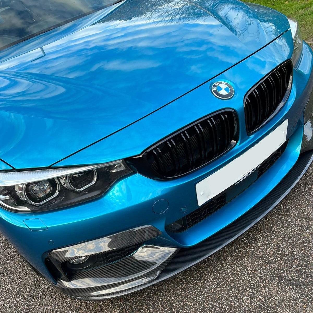 BMW F32 F33 F36 4 Series MP Style Pre-Preg Carbon Fibre Front Splitter Covers 14-20-Carbon Factory