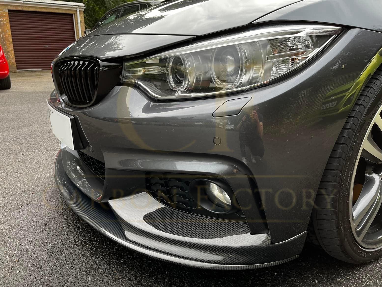 BMW F32 F33 F36 4 Series MP Style Pre-Preg Carbon Fibre Front Splitter Covers 14-20-Carbon Factory