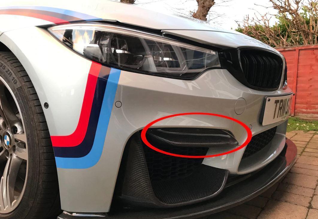 BMW F80 M3 F82 F83 M4 Competition Style Carbon Fibre Front Bumper Trims 14-20-Carbon Factory