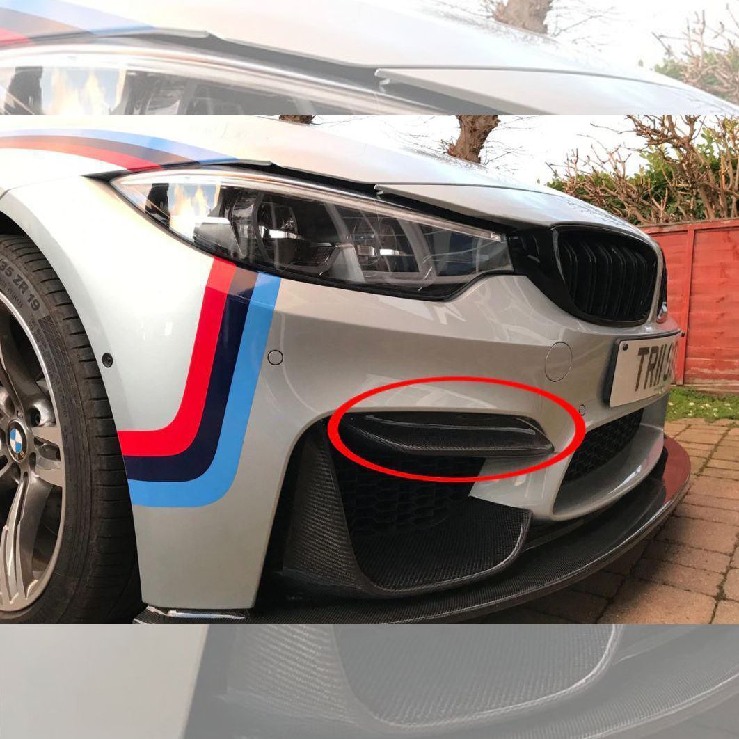 BMW F80 M3 F82 F83 M4 Competition Style Carbon Fibre Front Bumper Trims 14-20-Carbon Factory