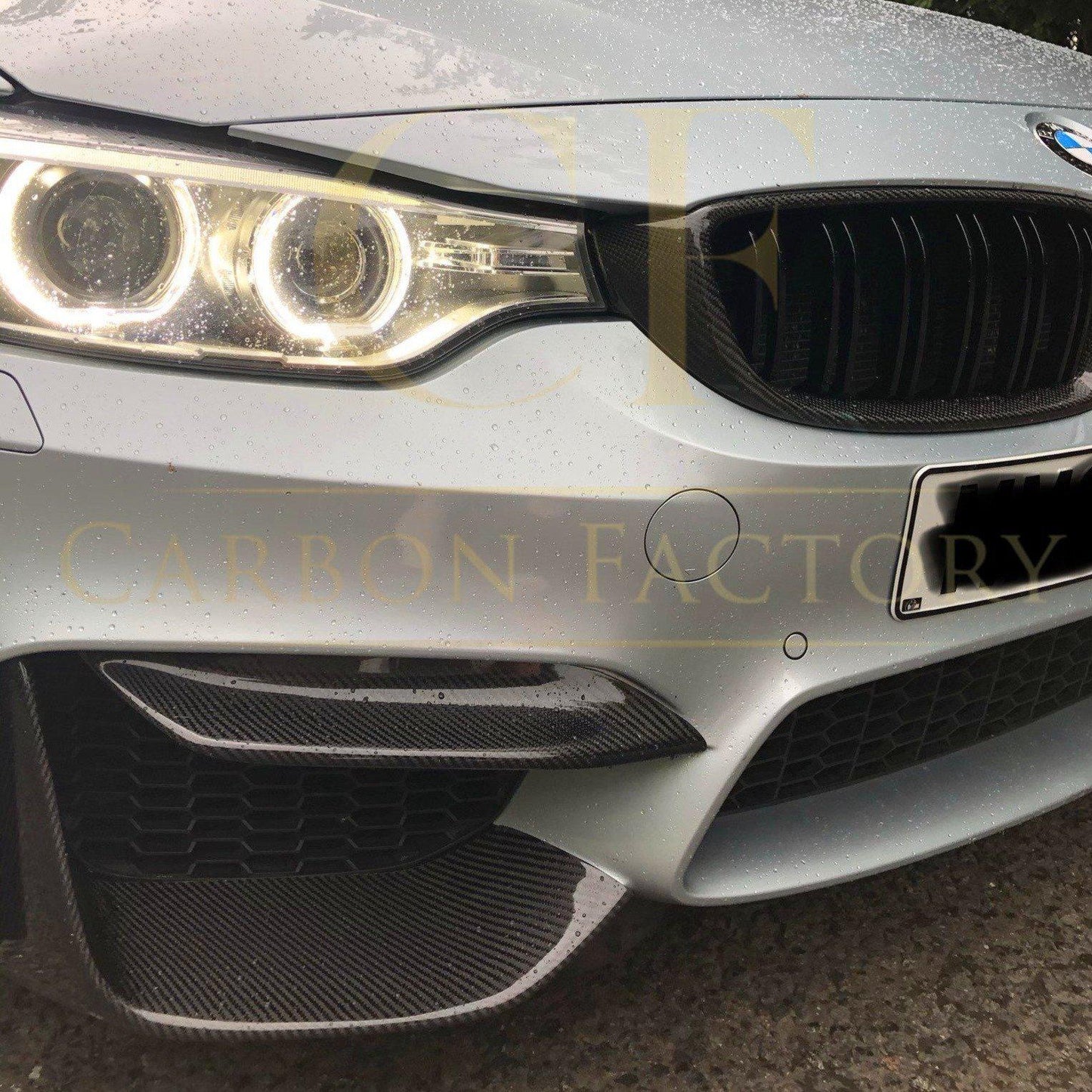 BMW F80 M3 F82 F83 M4 Competition Style Carbon Fibre Front Bumper Trims 14-20-Carbon Factory