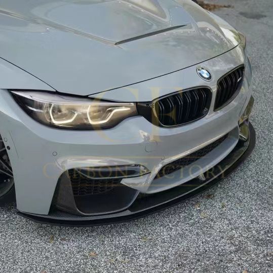 BMW F80 M3 F82 F83 M4 MP Style Pre-preg Carbon Fibre Front Splitter 14-20 (3 Pieces design) by Carbon Factory-Carbon Factory