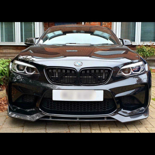 BMW F87 M2 Carbon Fibre Front Splitter V Style 16-18-Carbon Factory