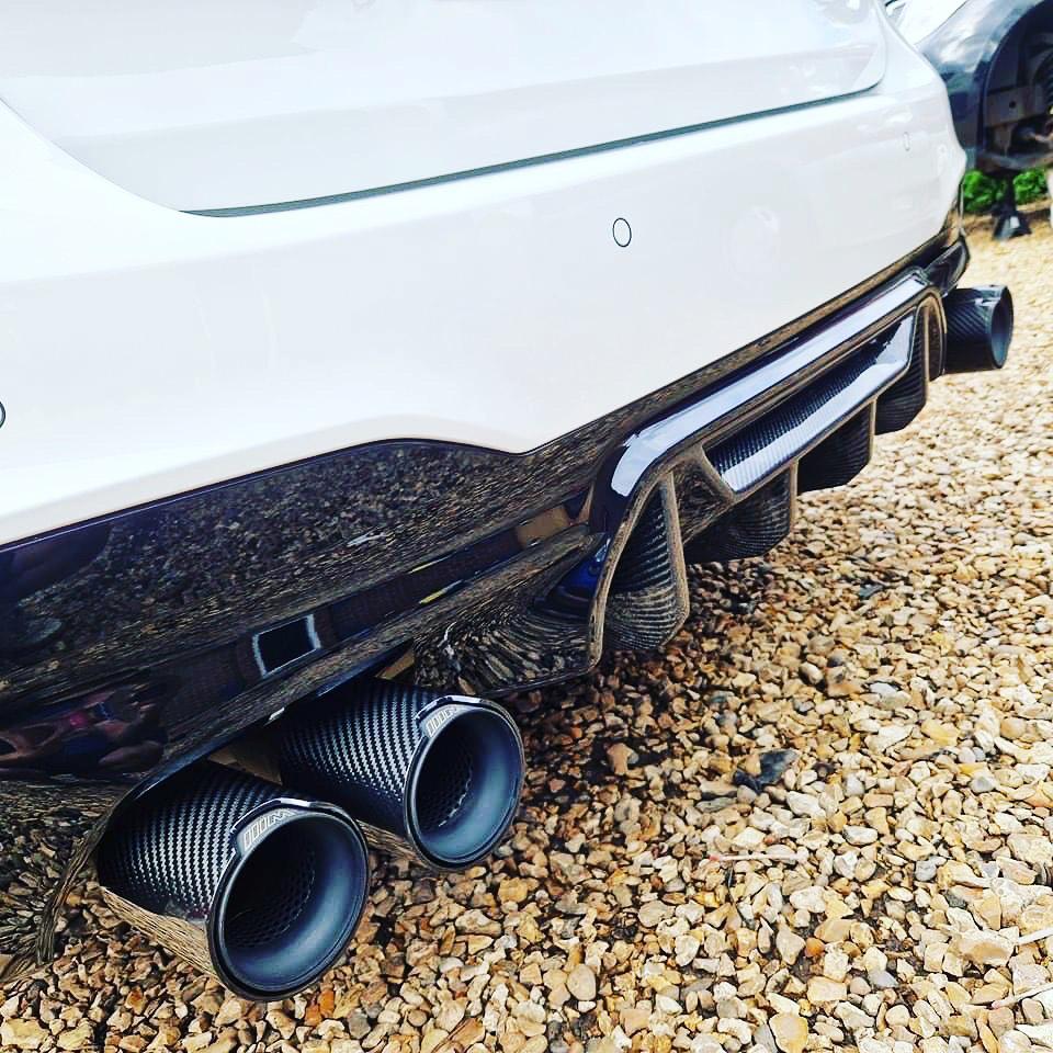 BMW F90 M5 F06 F12 F13 M6 Carbon Fibre Exhaust tips (set of 4)-Carbon Factory