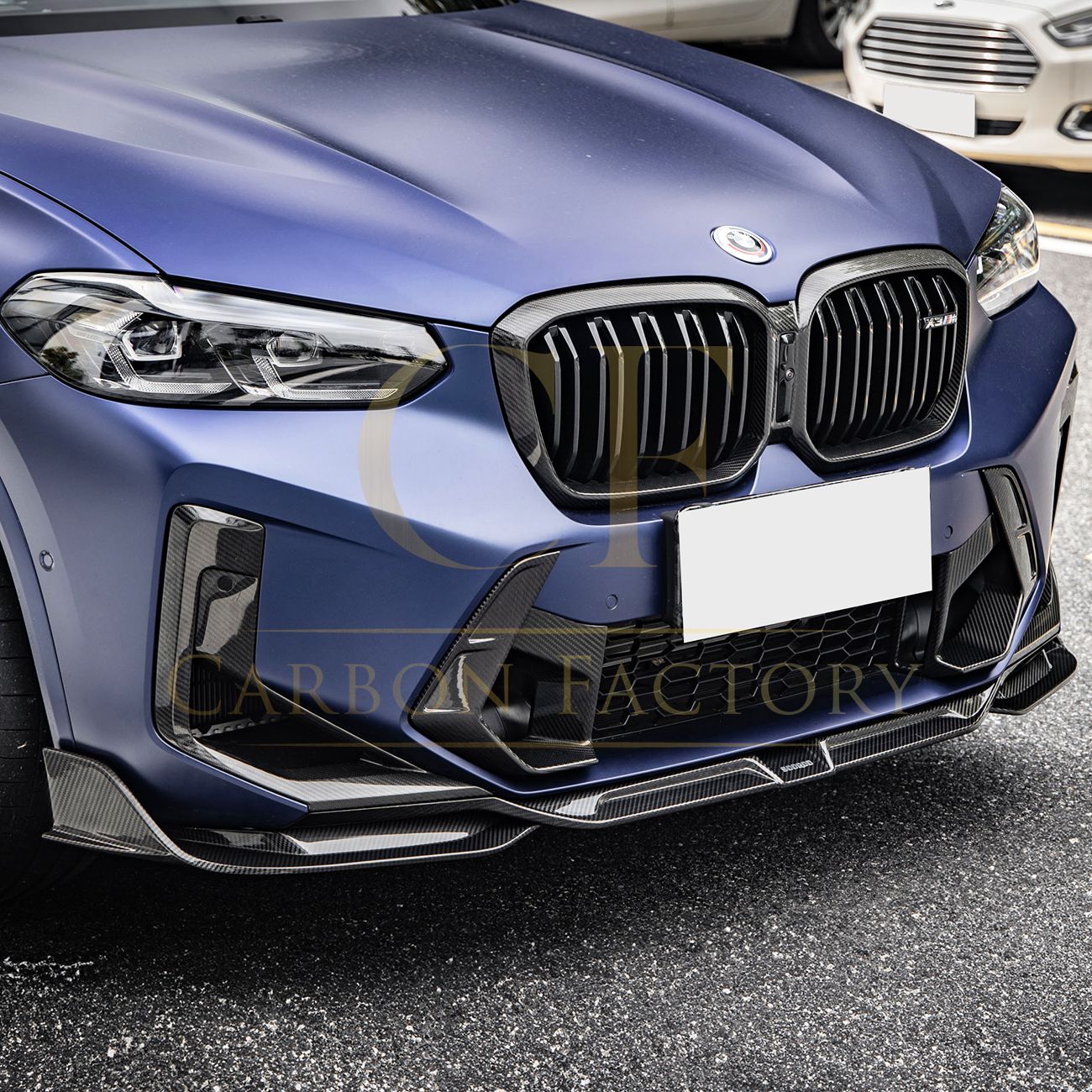 BMW F97 X3M F98 X4M LCI V Style Pre-Preg Carbon Fibre Front Bumper Trims 22-24 by Carbon Factory-Carbon Factory