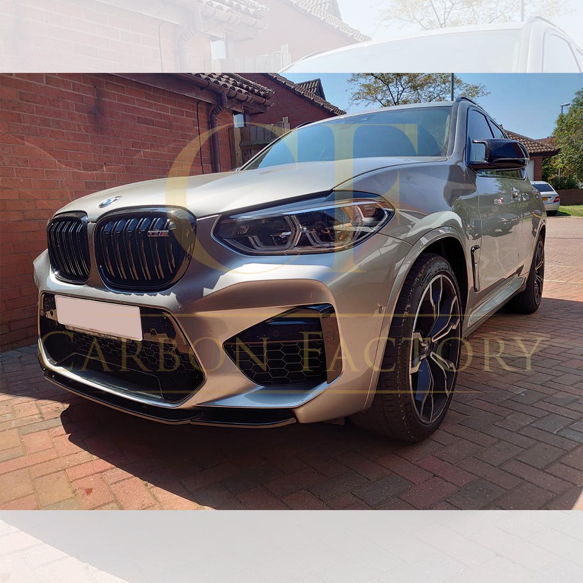 BMW F97 X3M F98 X4M V Style Gloss Black Front Splitter 18-21 by Carbon Factory-Carbon Factory