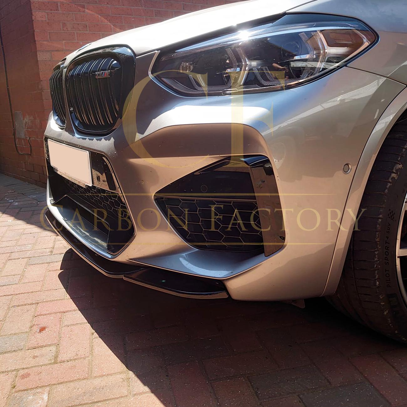 BMW F97 X3M F98 X4M V Style Gloss Black Front Splitter 18-21 by Carbon Factory-Carbon Factory