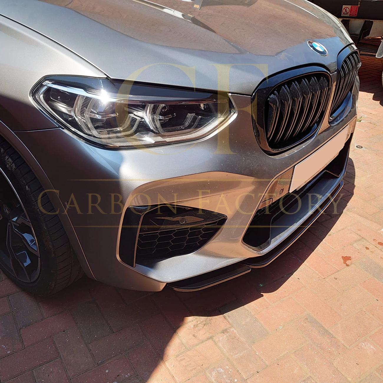 BMW F97 X3M F98 X4M V Style Gloss Black Front Splitter 18-21 by Carbon Factory-Carbon Factory