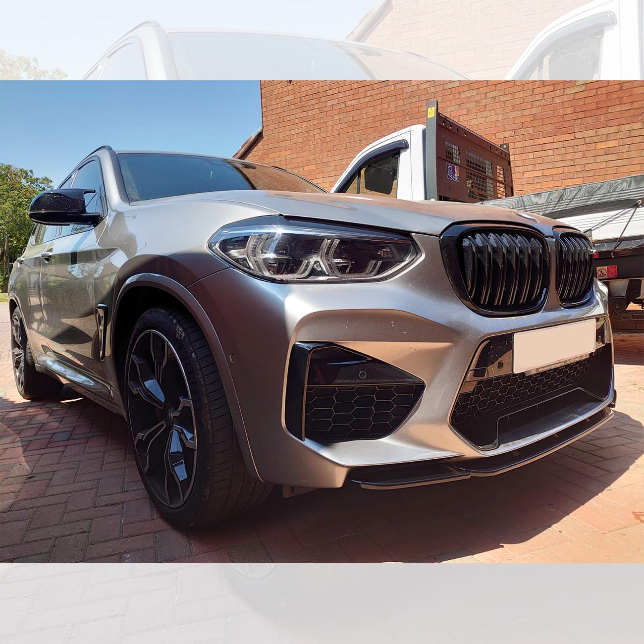 BMW F97 X3M F98 X4M V Style Gloss Black Front Splitter 18-21 by Carbon Factory-Carbon Factory