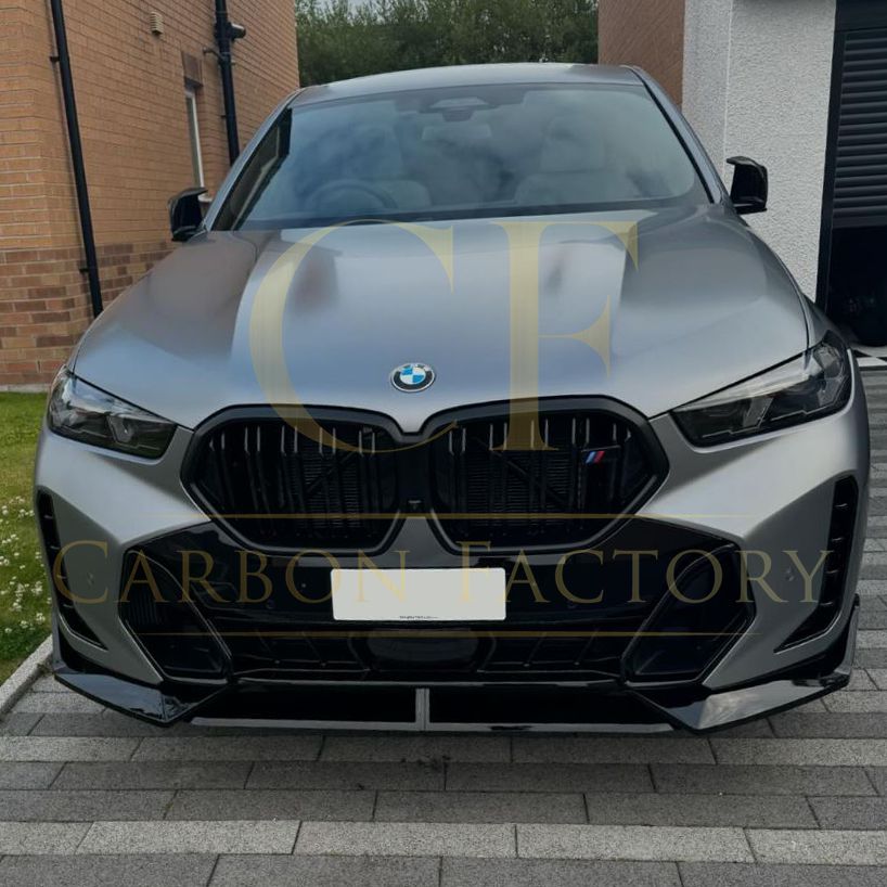 BMW G06 LCI X6 M Performance Style Gloss Black Front Splitter 23-Present-Carbon Factory