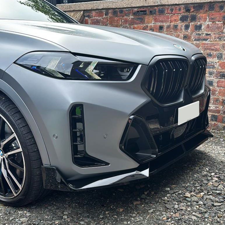 BMW G06 LCI X6 M Performance Style Gloss Black Front Splitter 23-Present-Carbon Factory