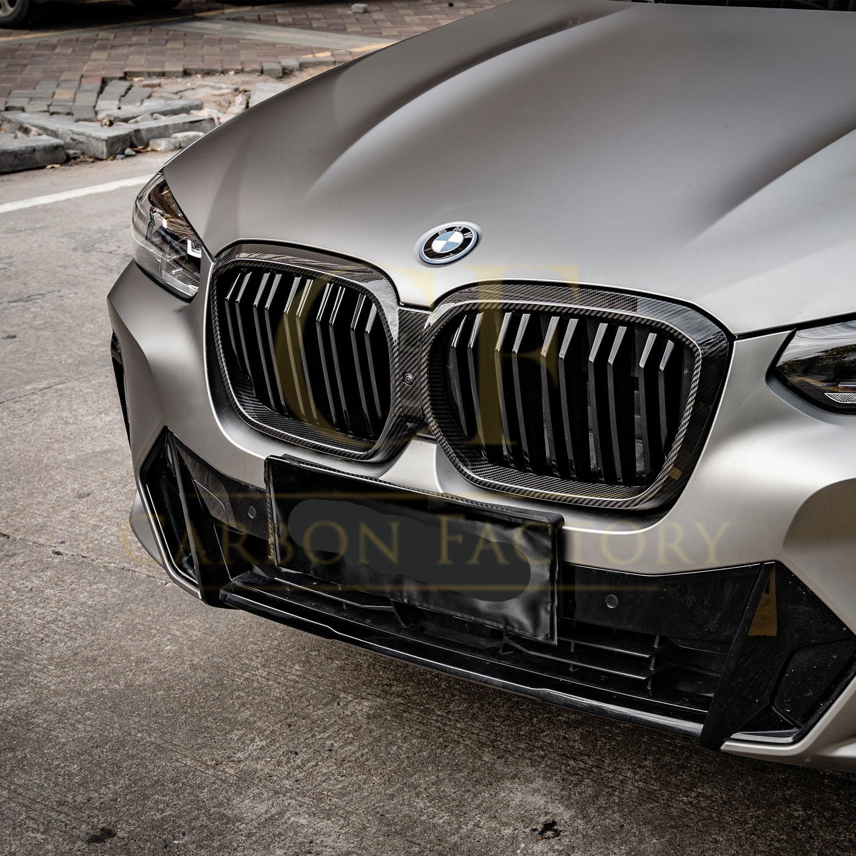 BMW G08 IX3 LCI Double Slat Pre-Preg Carbon Fibre Front Grille 22-25-Carbon Factory