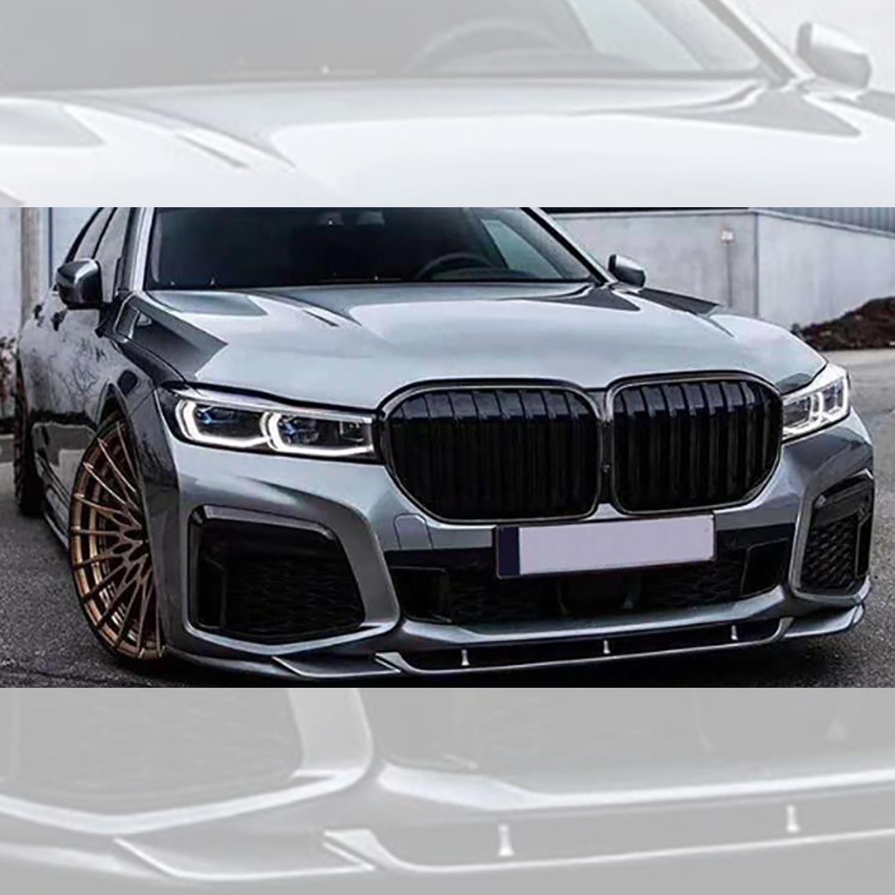 BMW G11 G12 7 Series LCI V Style Gloss Black Front Splitter 20-23 by Carbon Factory-Carbon Factory