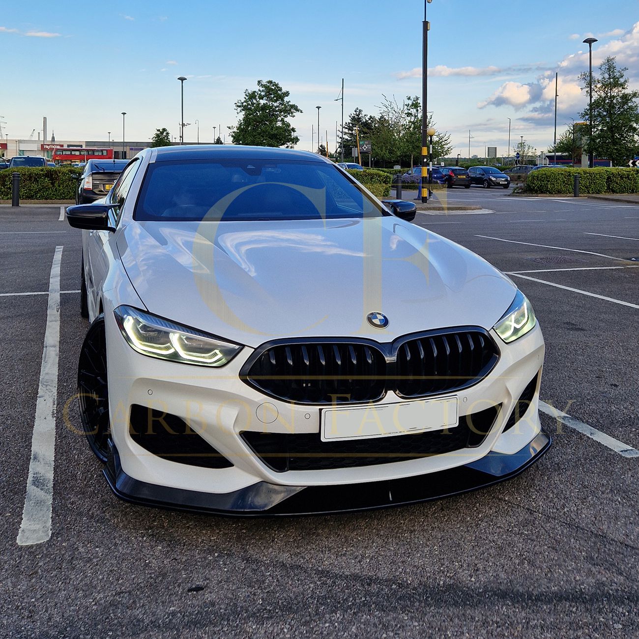 BMW G14 G15 16 8 Series AC Style Gloss Black Front Splitter 19-Present-Carbon Factory