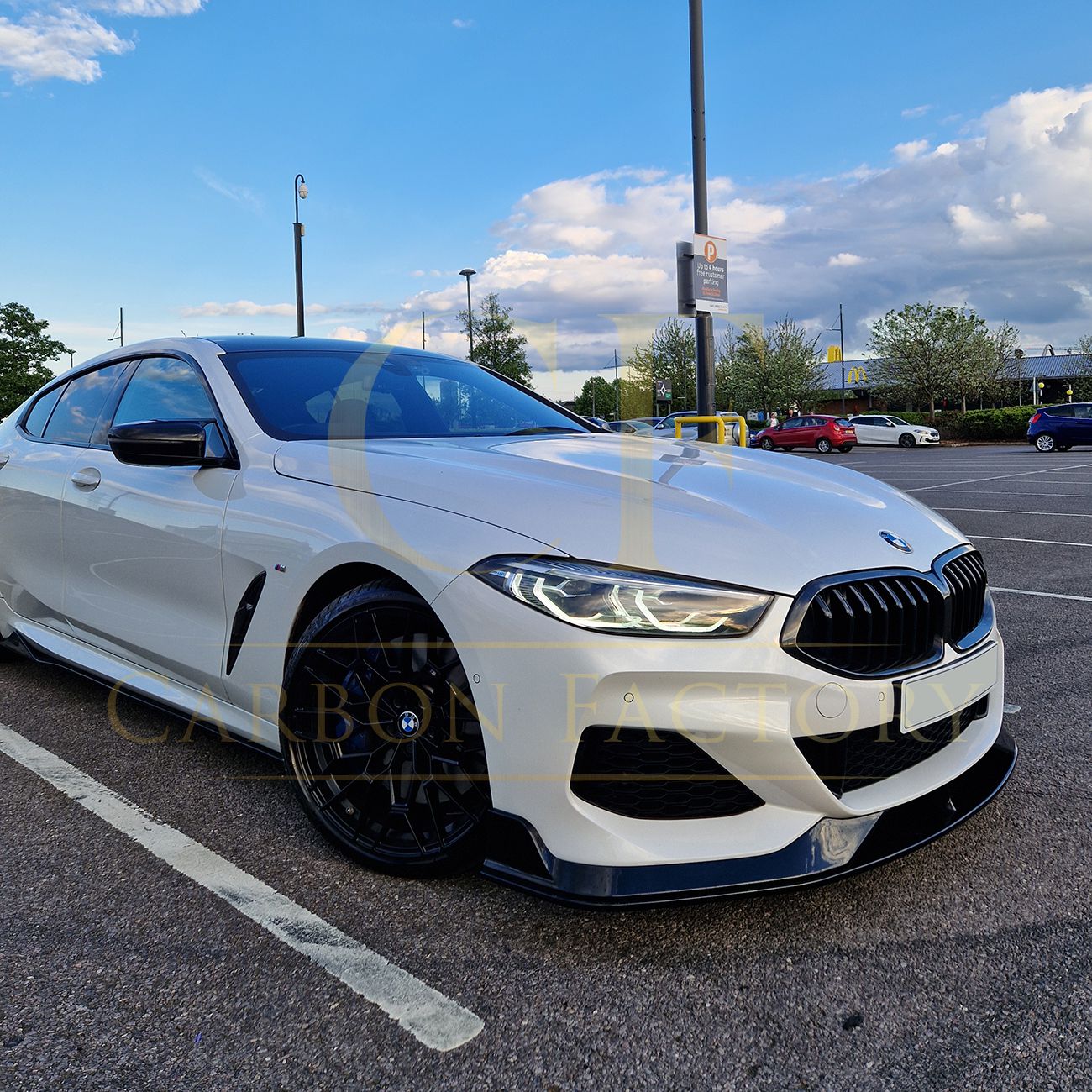 BMW G14 G15 16 8 Series AC Style Gloss Black Front Splitter 19-Present-Carbon Factory