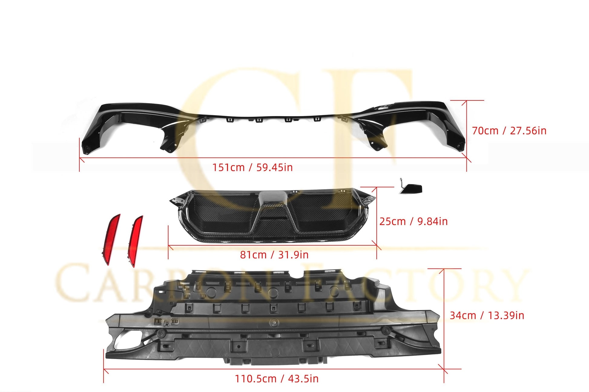 BMW G30 5 Series CS Style Pre-Preg Carbon Fibre Rear Diffiser 17-23 by Carbon Factory-Carbon Factory