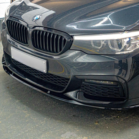 BMW G30 5 Series Pre-LCI Gloss Black Front Splitter MP Style 17-20 by Carbon Factory-Carbon Factory