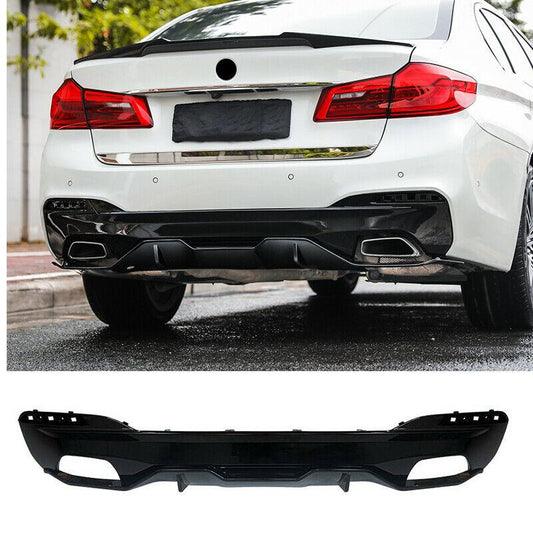 BMW G30 G31 5 Series M Sport 2 Pcs MP Style Gloss Black Rear Diffuser 17-24-Carbon Factory