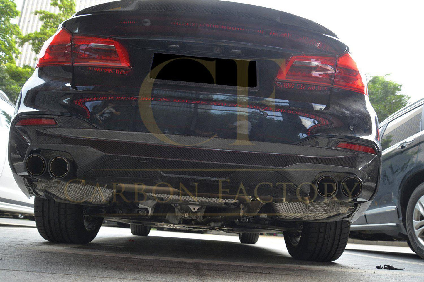 BMW G30 G31 5 Series M Sport Carbon Fibre Rear Diffuser MP Style 17-23-Carbon Factory