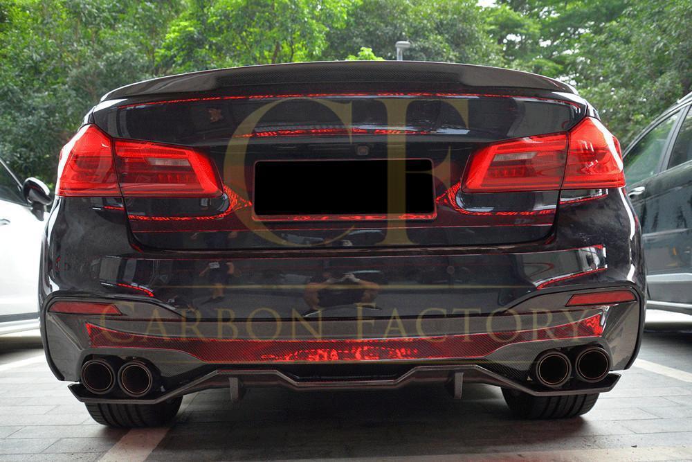 BMW G30 G31 5 Series M Sport Carbon Fibre Rear Diffuser MP Style 2 Pcs 17-23-Carbon Factory