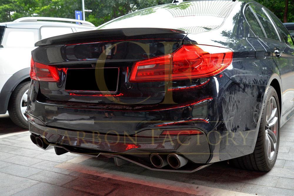 BMW G30 G31 5 Series M Sport Carbon Fibre Rear Diffuser MP Style 2 Pcs 17-23-Carbon Factory