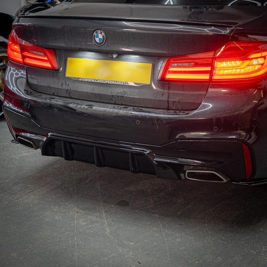 BMW G30 G31 5 Series M Sport Gloss Black Rear Diffuser M5 Style 17-24 by Carbon Factory-Carbon Factory