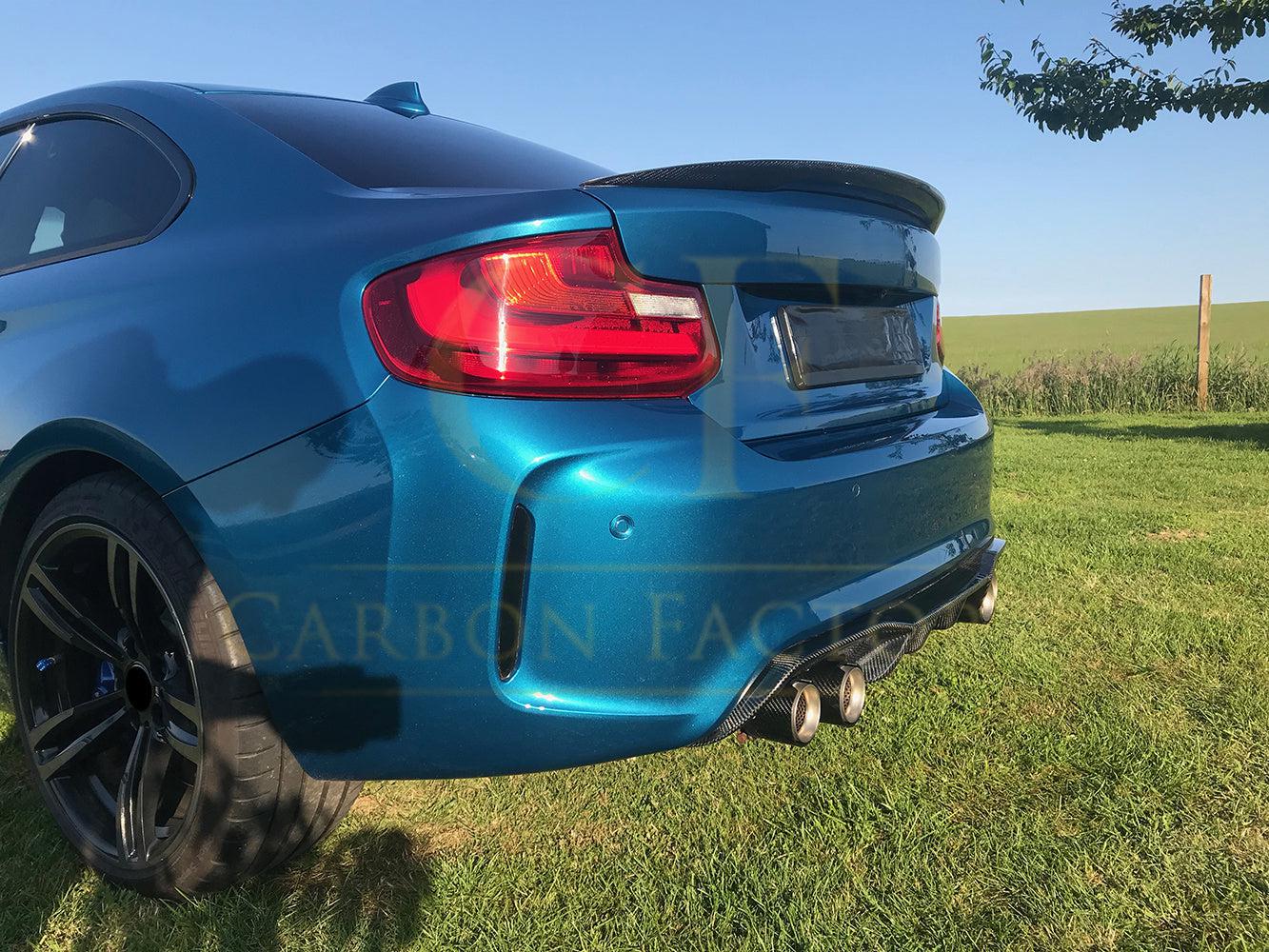 Big Fins Style Carbon Fibre Rear Diffuser for BMW F87 M2 16-21-Carbon Factory