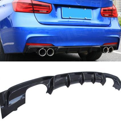 Gloss Black Rear Diffuser Quad Exhaust for BMW F30 F31 3 Series 12-19-Carbon Factory