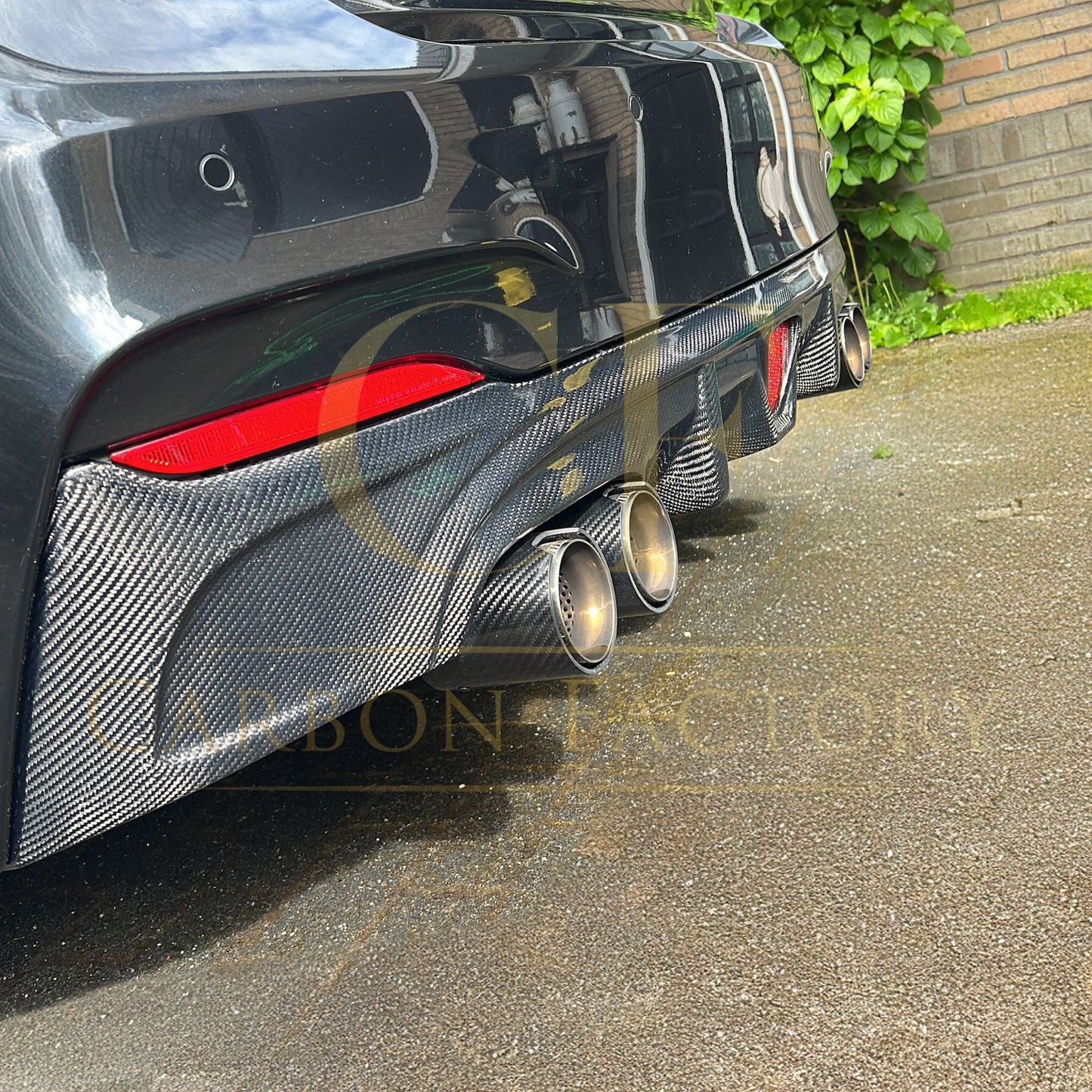 LED Style Carbon Fibre Rear Diffuser for BMW F22 2 Series M Sport 14-21-Carbon Factory