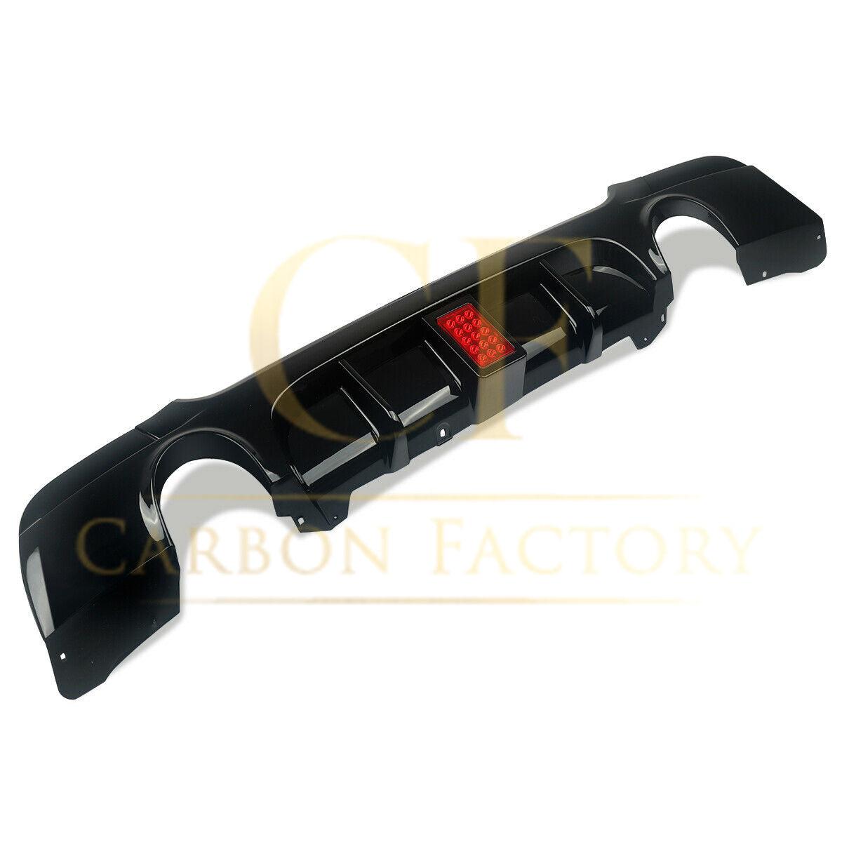 LED Style Gloss Black Rear Diffuser Dual Exhaust for BMW E92 E93 3 Series 05-13-Carbon Factory